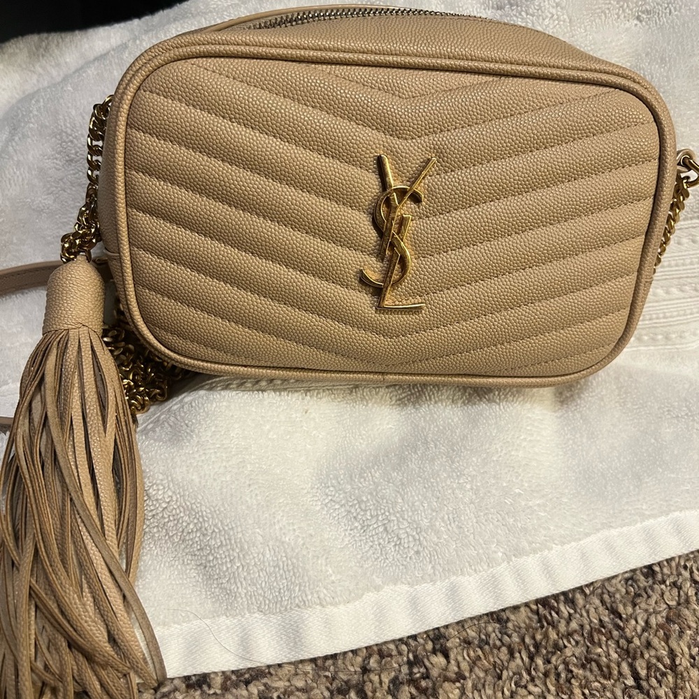 Yves Saint Laurent Tan Quilted Crossbody Bag